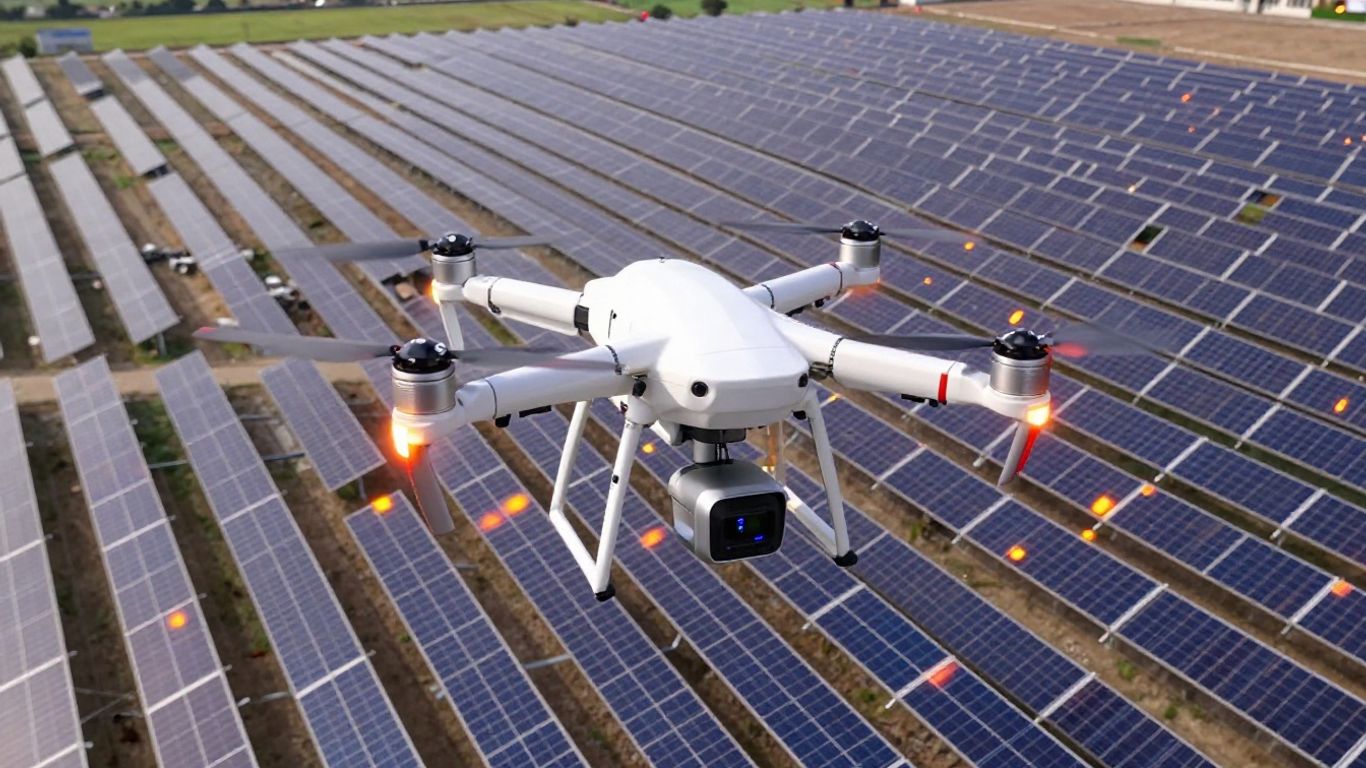 Drone thermal mapping of solar panels