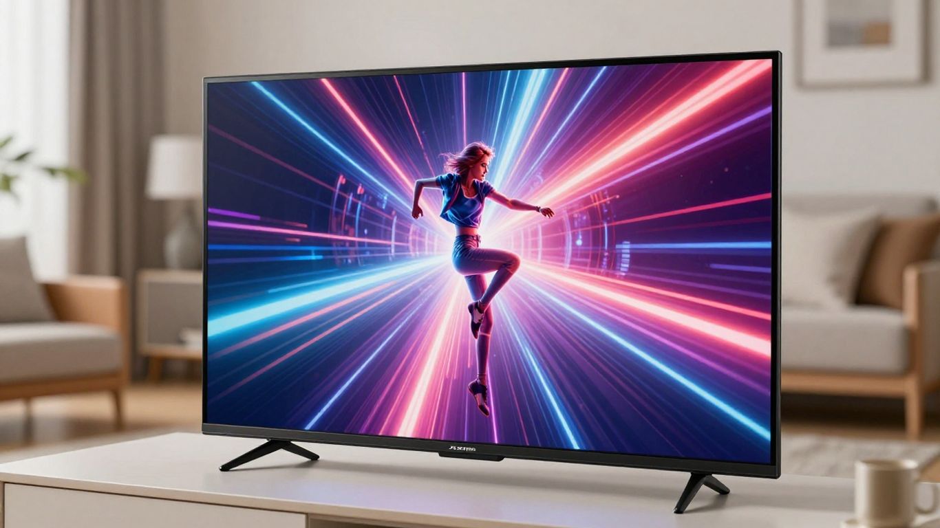 Television screen displaying dynamic streaming content.