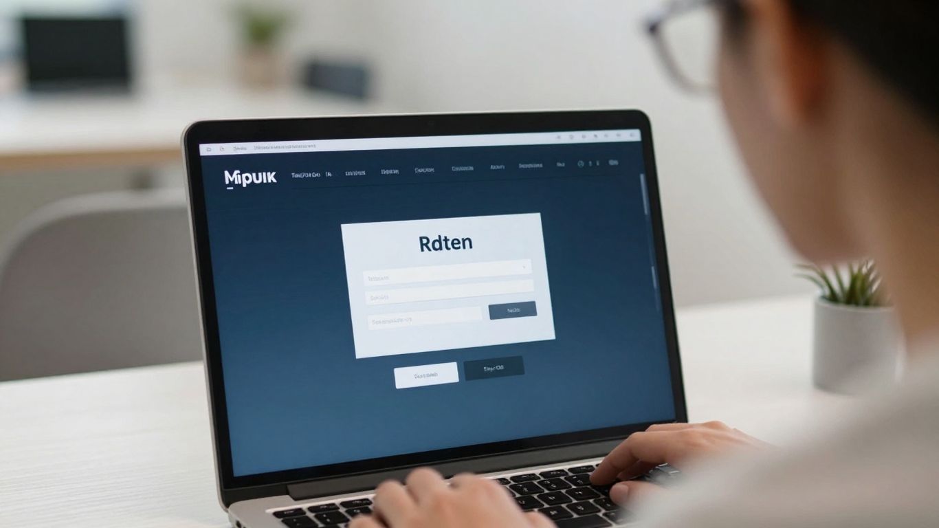 Person logging into Aidvantage account on laptop.