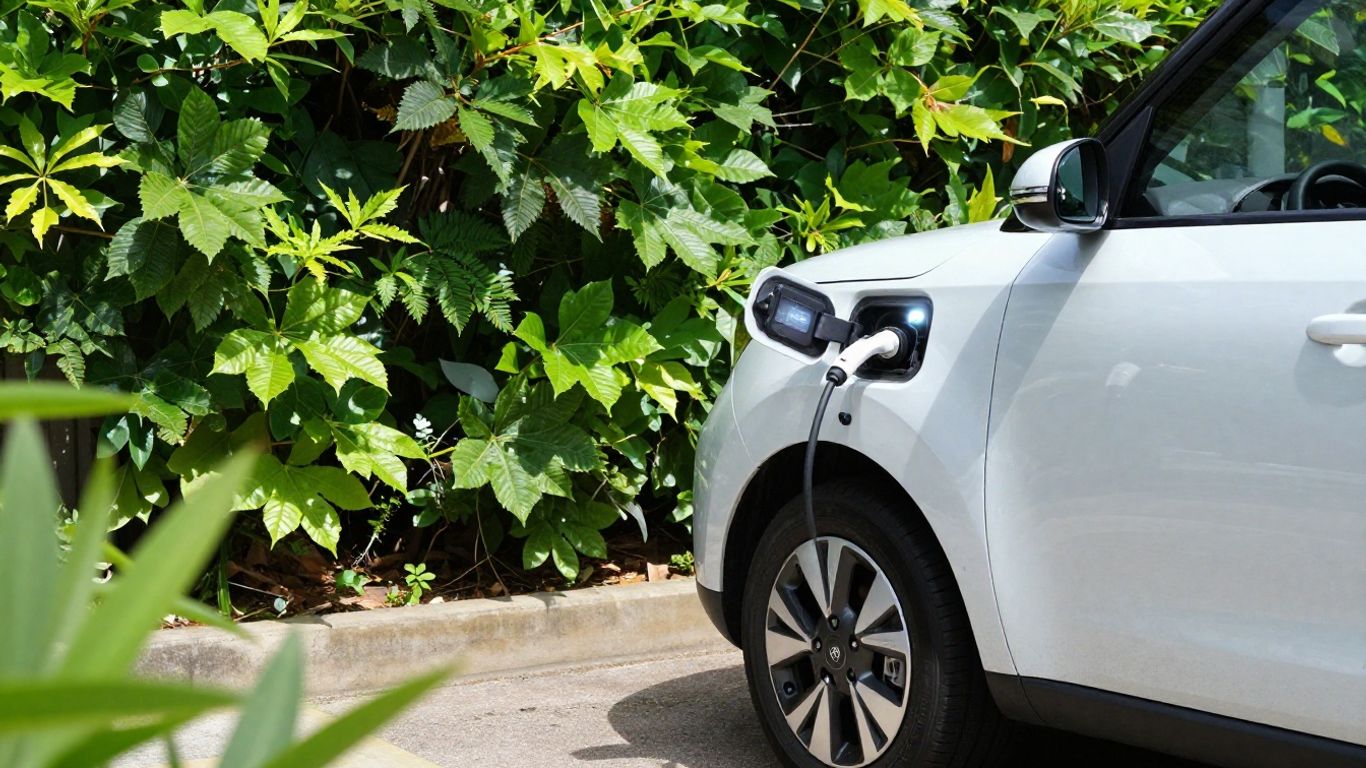 Kia Soul EV charging in Australian sunlight.