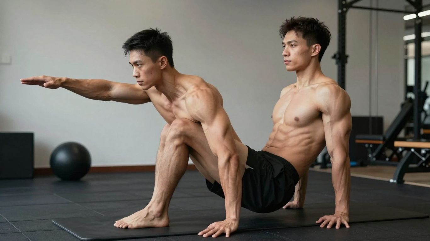 Person doing ab exercises for core strength.