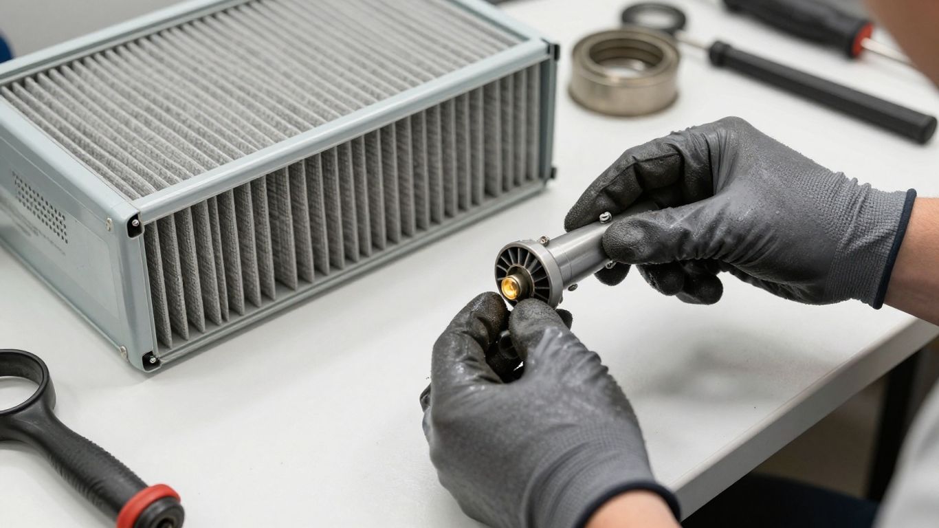 Hands removing a MAF sensor carefully