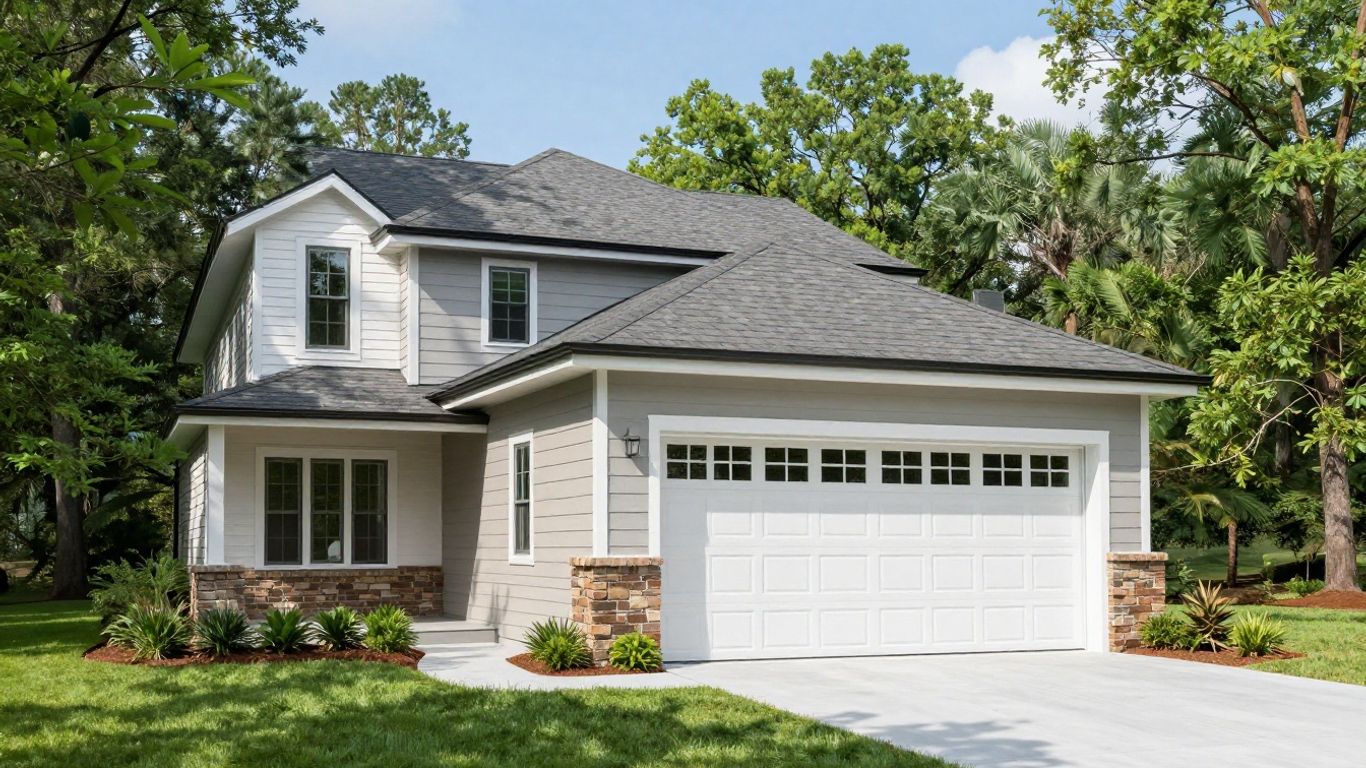 New garage addition on a Berkeley Lake home.