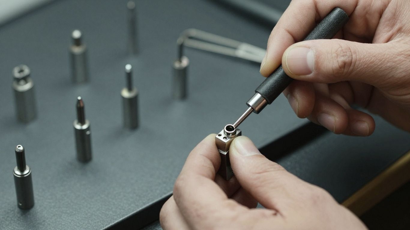 Locksmith working on a lock mechanism.