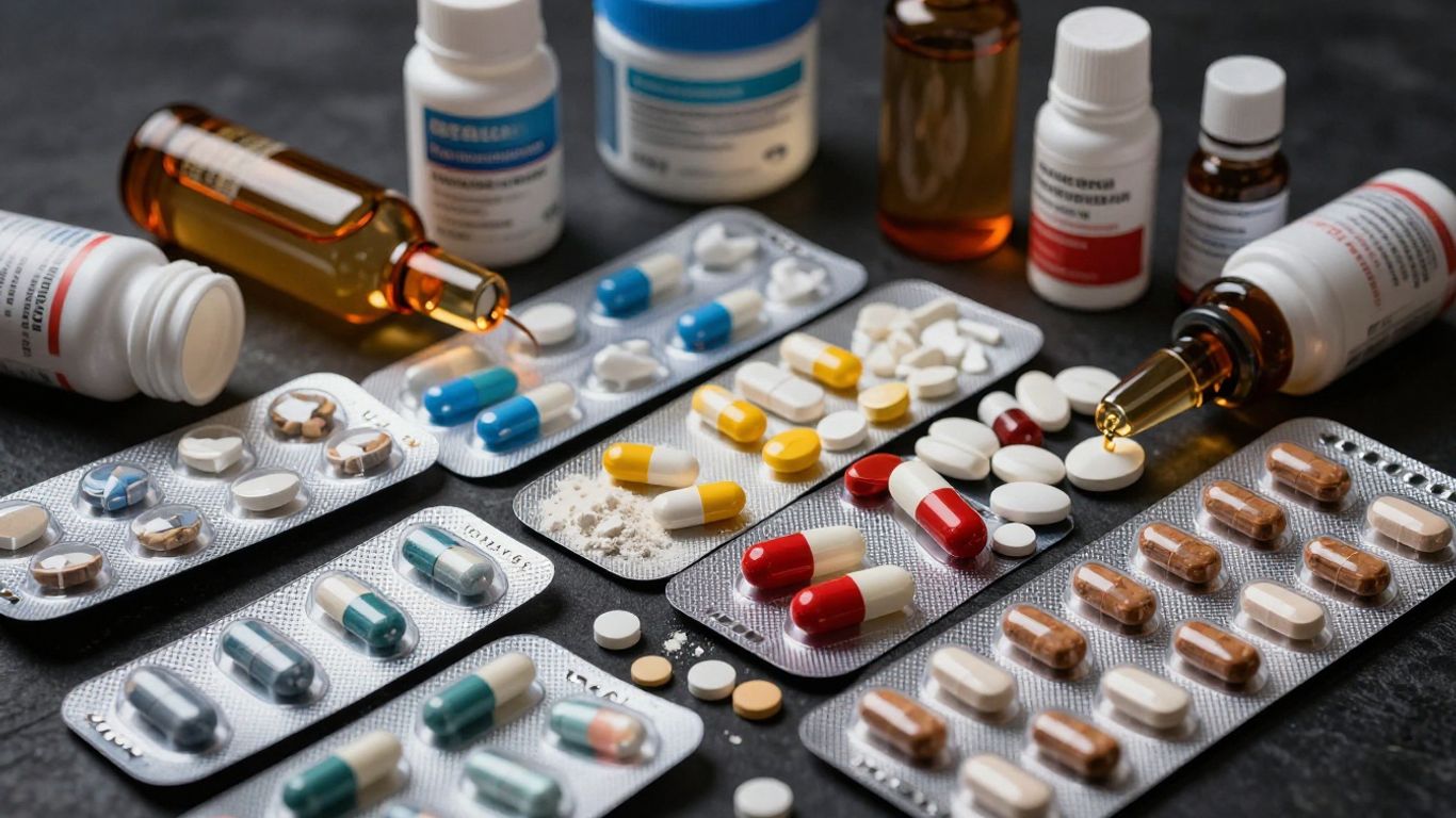 Performance enhancers: pills, powders, and vials.