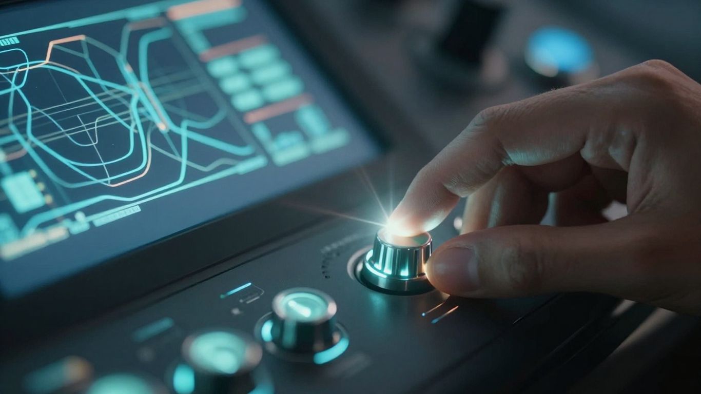 Hand adjusting digital control panel for Amazon bid optimization.