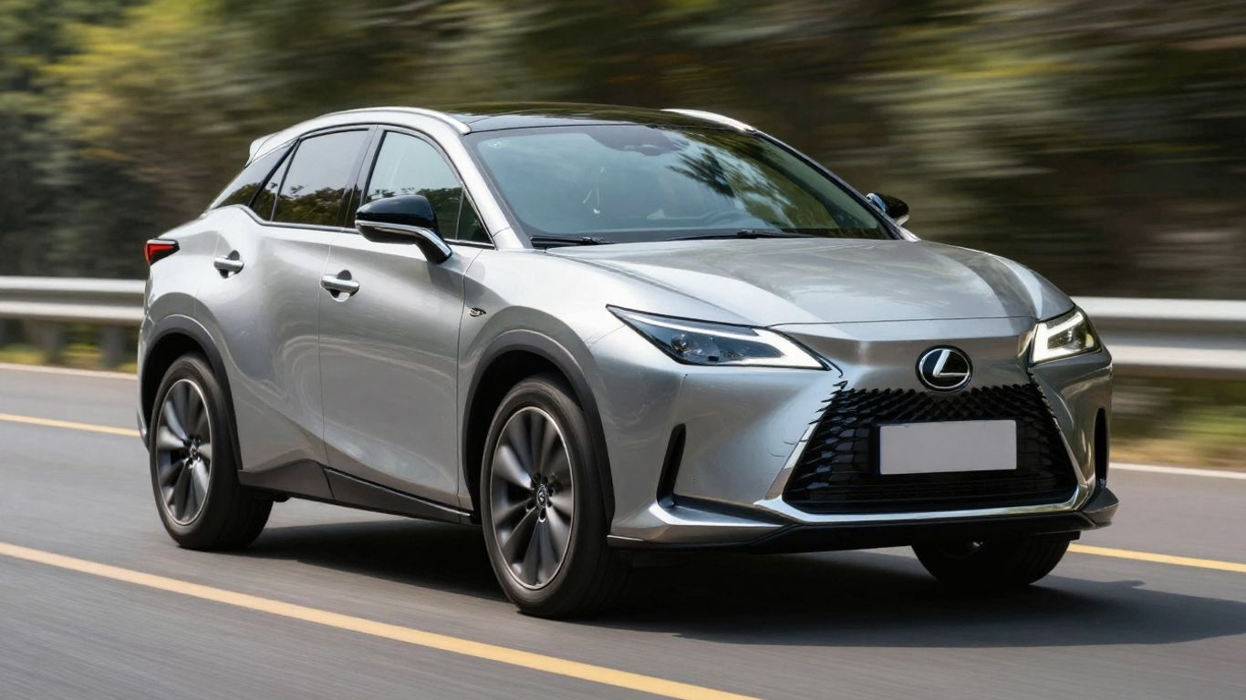 Lexus RZ SUV in dynamischer Aufnahme