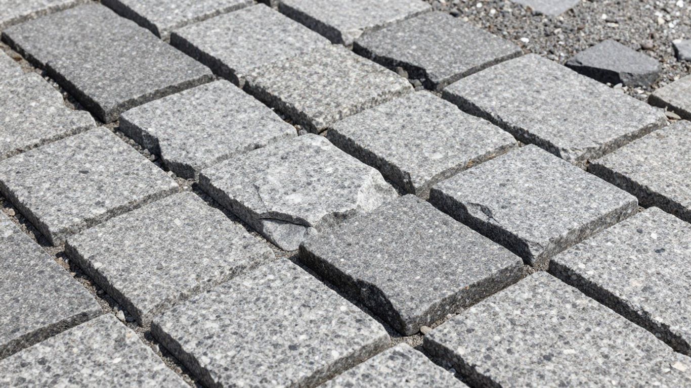 Granite sett driveway texture