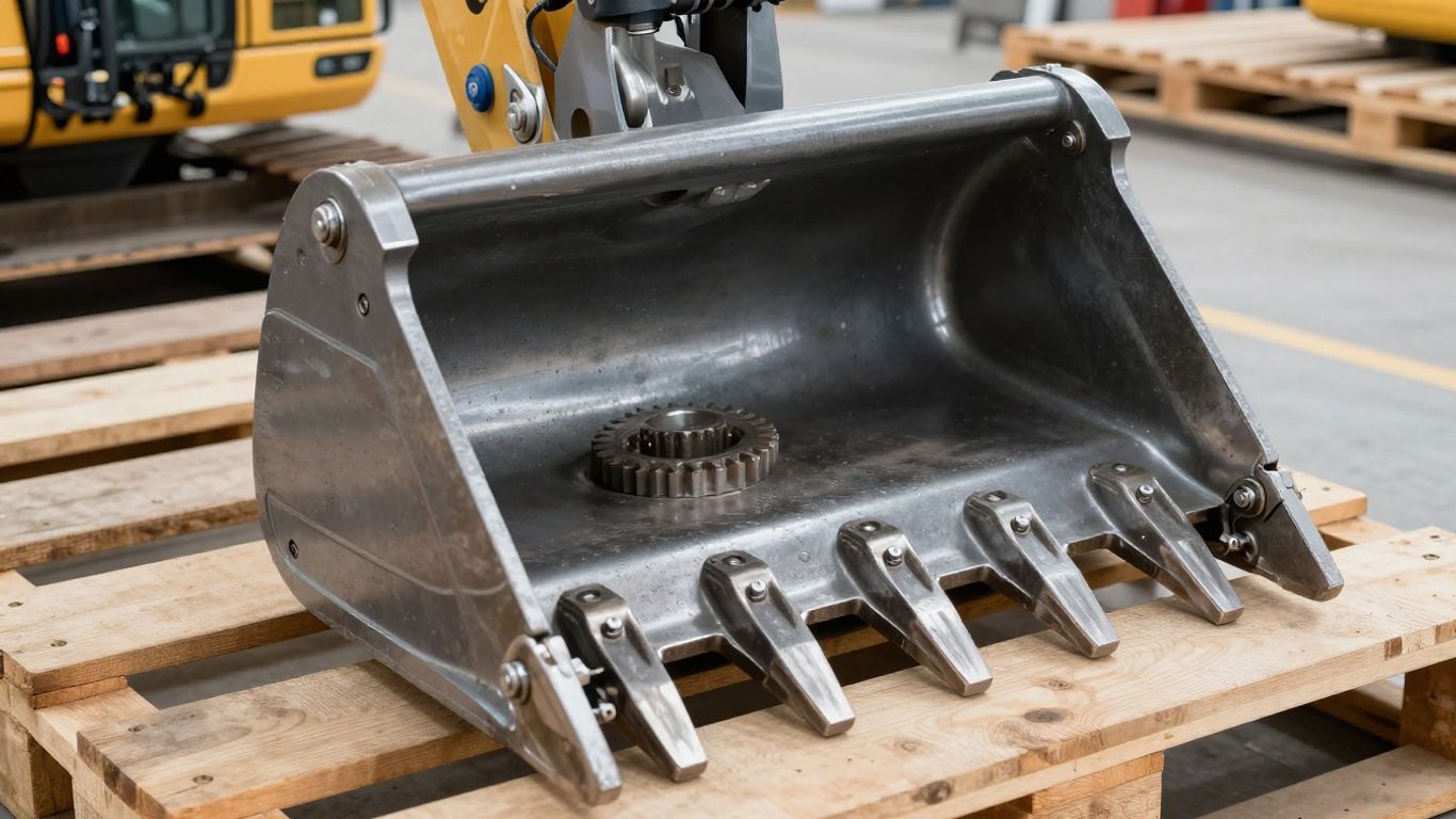 Hydraulic bucket attachment for delicate landscape grading