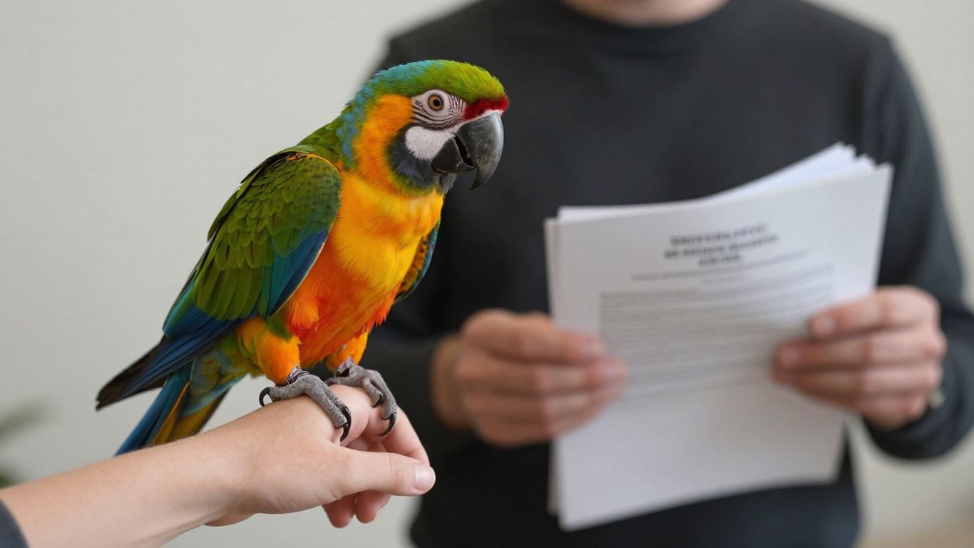 Papagei mit Dokumenten kaufen