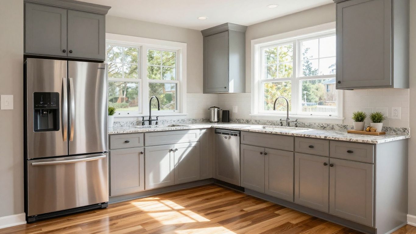Remodeled kitchen in Dacula, Georgia with modern features.