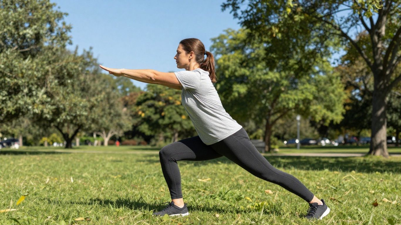 Person exercising outdoors safely in warm weather.