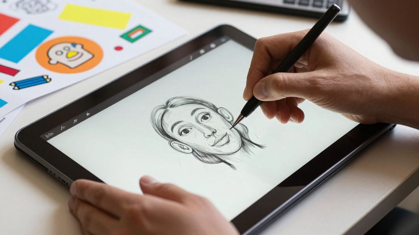 Designer working on a graphic design project.