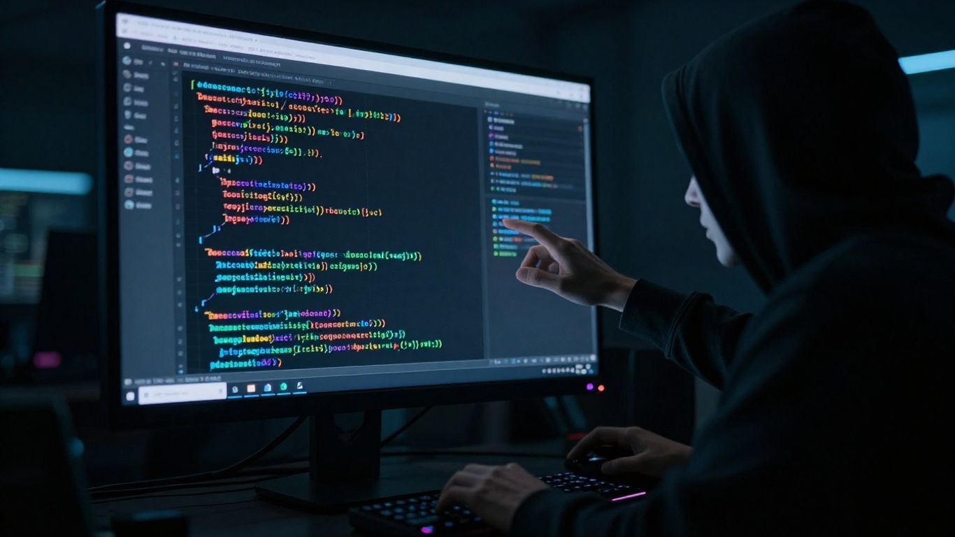 Hacker stealing code from computer screen repository