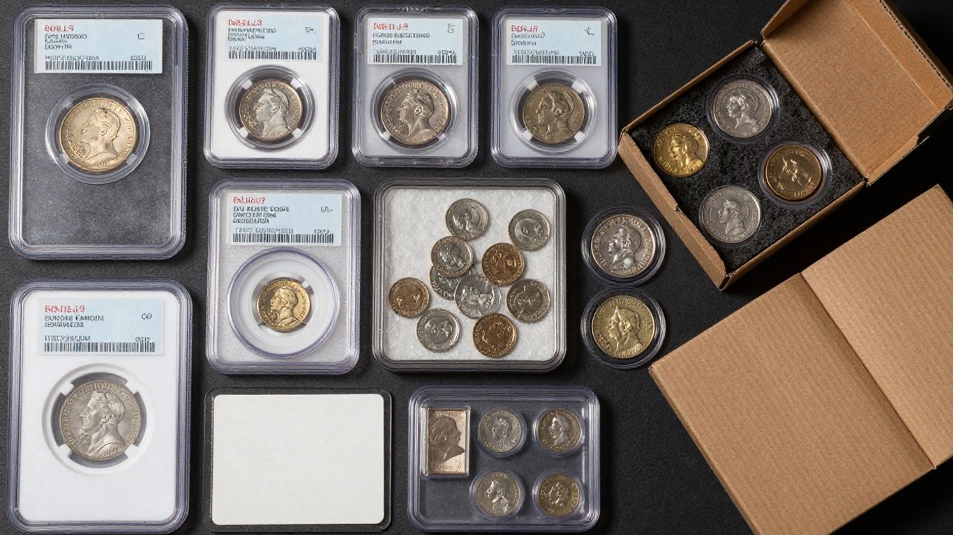 Archival coin storage materials: sleeves, foam, and holders.