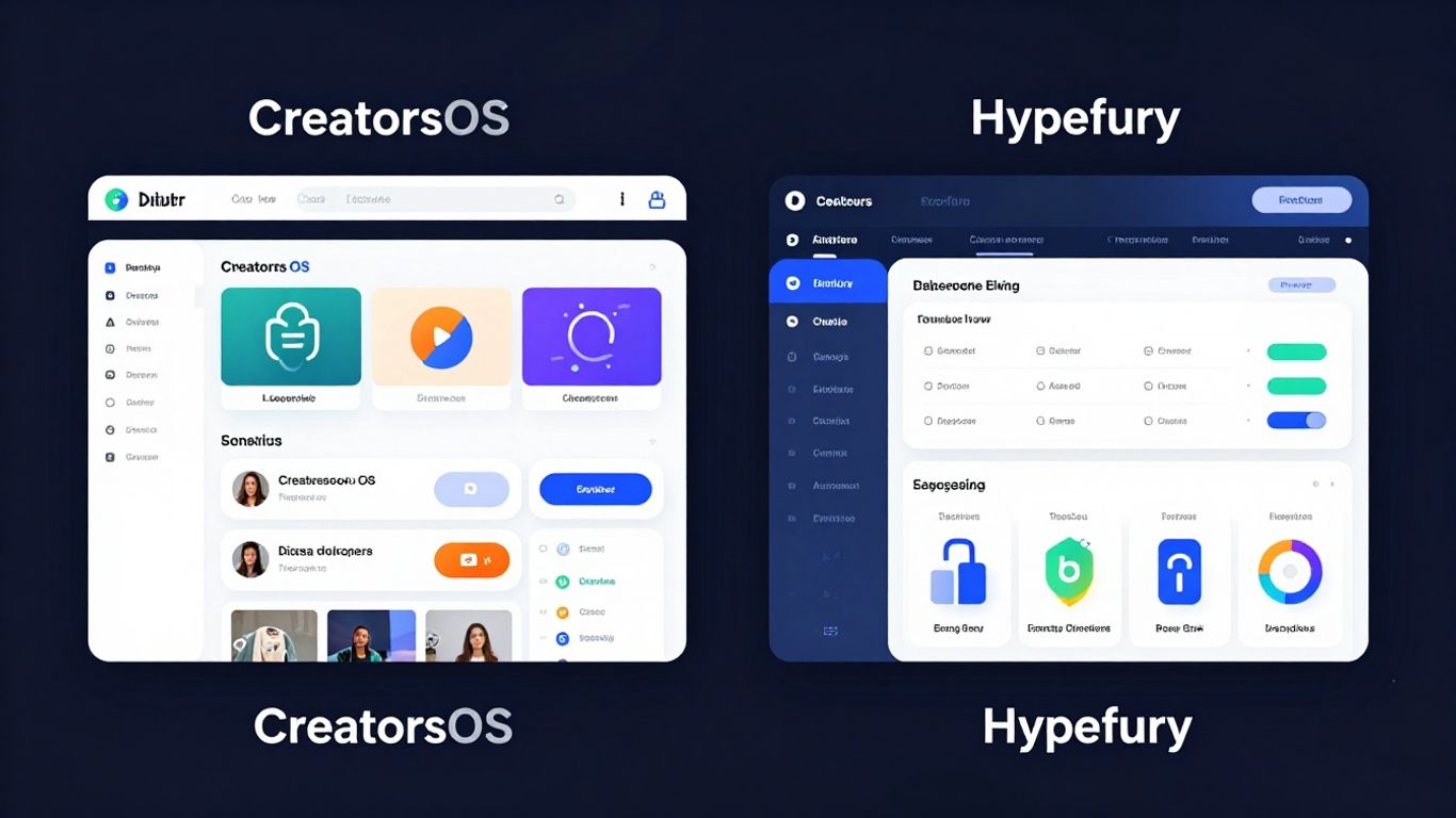 CreatorsOS vs Hypefury X tool comparison interface.