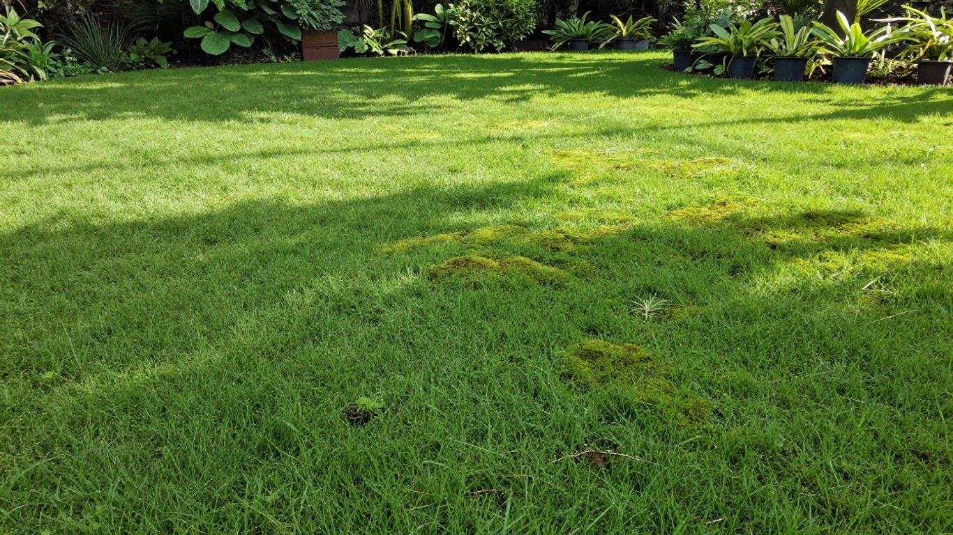 Grüner Rasen ohne Moos im Garten