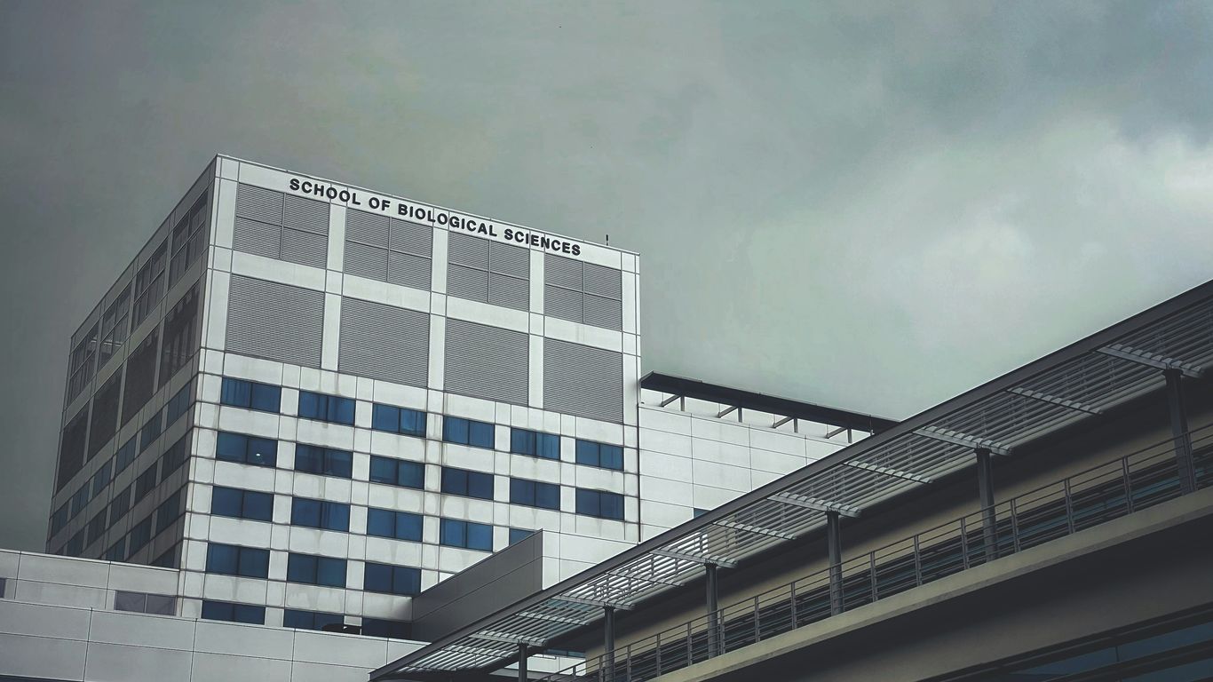 a building with a sign on it
