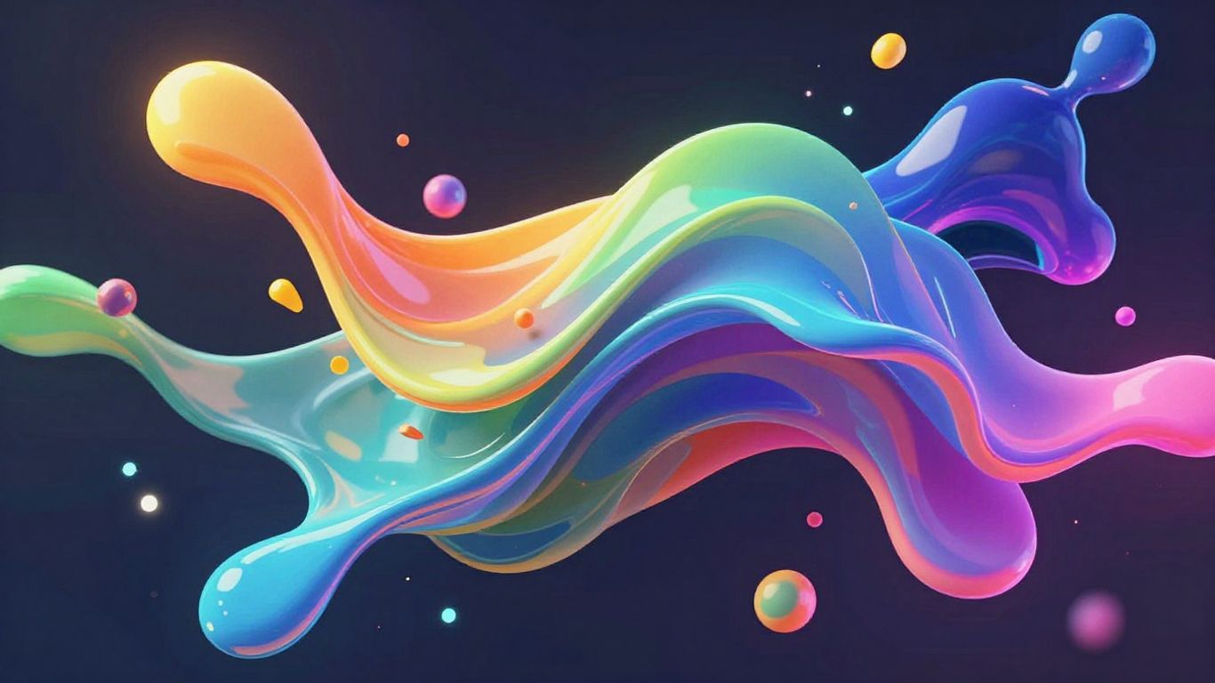Abstract 3D shapes in motion with colorful light.