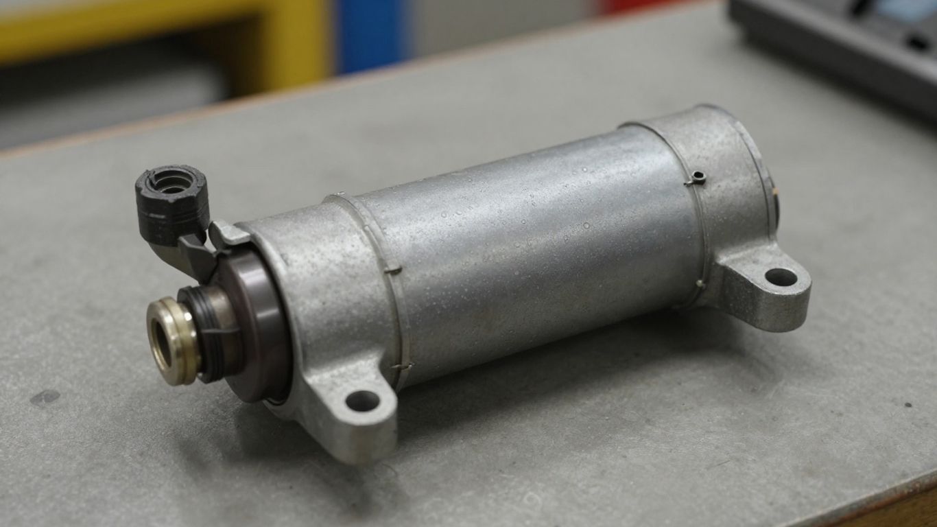 Used Audi starter motor with visible housing and terminals
