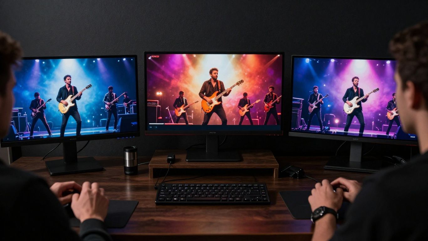 Creator reviewing music video formats