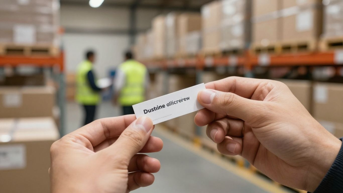 Warehouse logistics view with various shipping packages