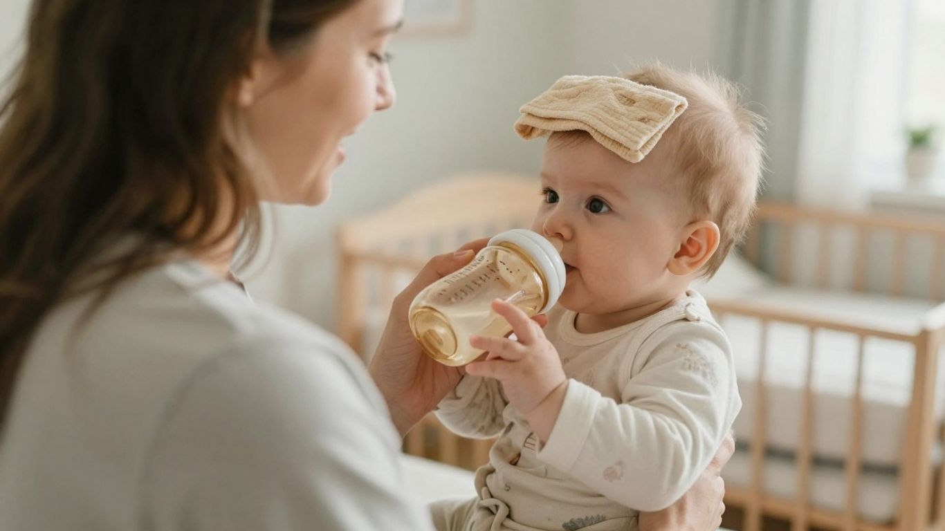 Madre sosteniendo bebé durante una toma