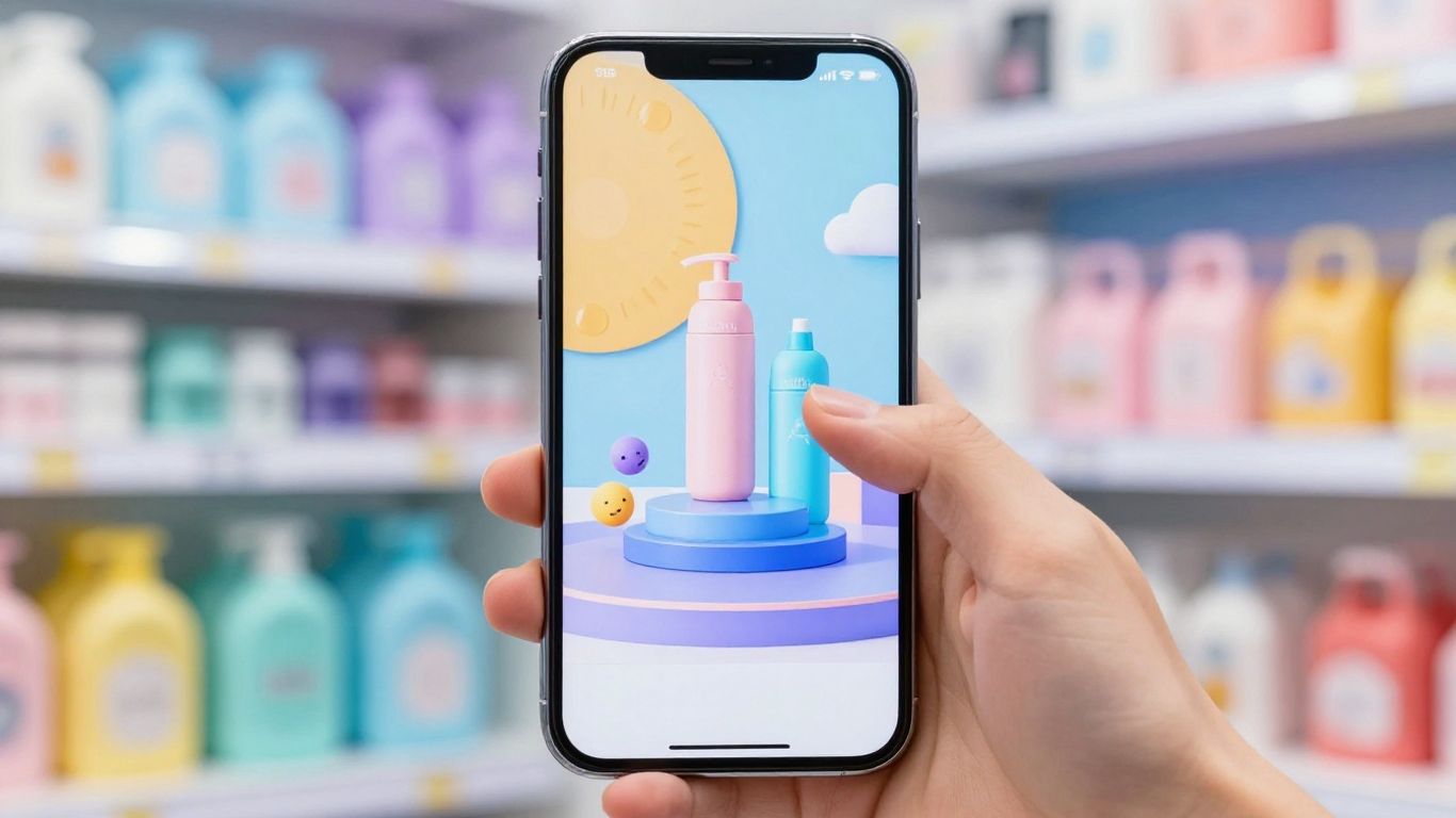 Live stream shopping event with presenter and products.
