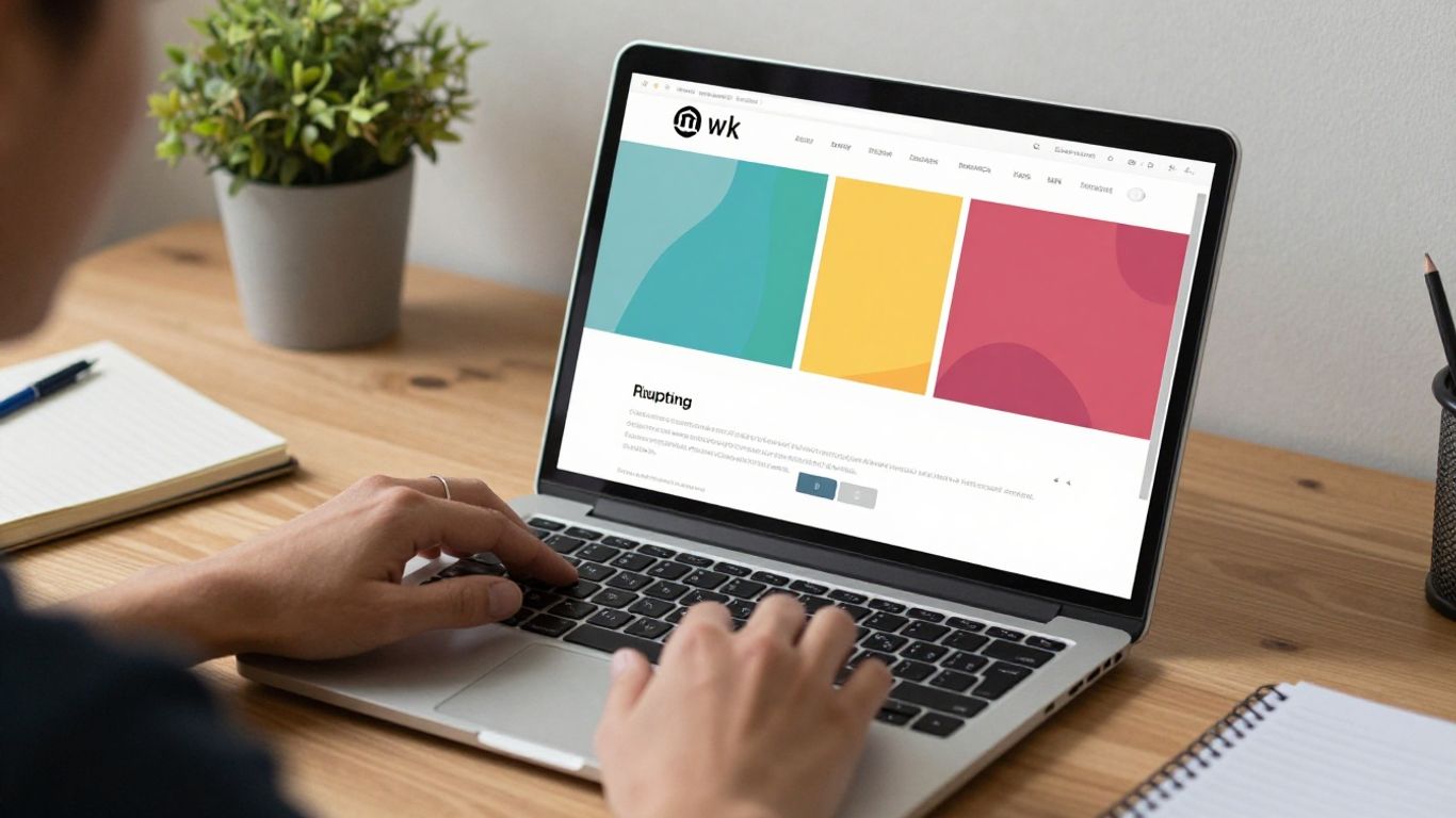 A person adjusting a simple website layout