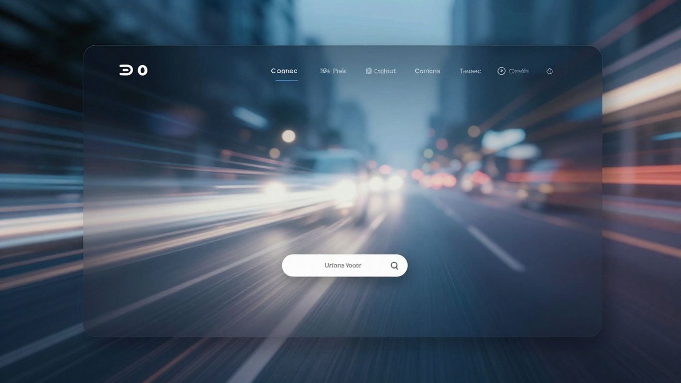Website speed optimization concept with fast-moving digital elements.