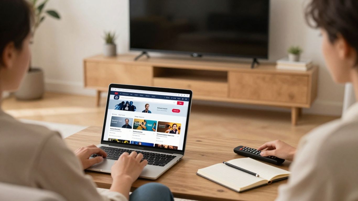 Customer comparing streaming provider details