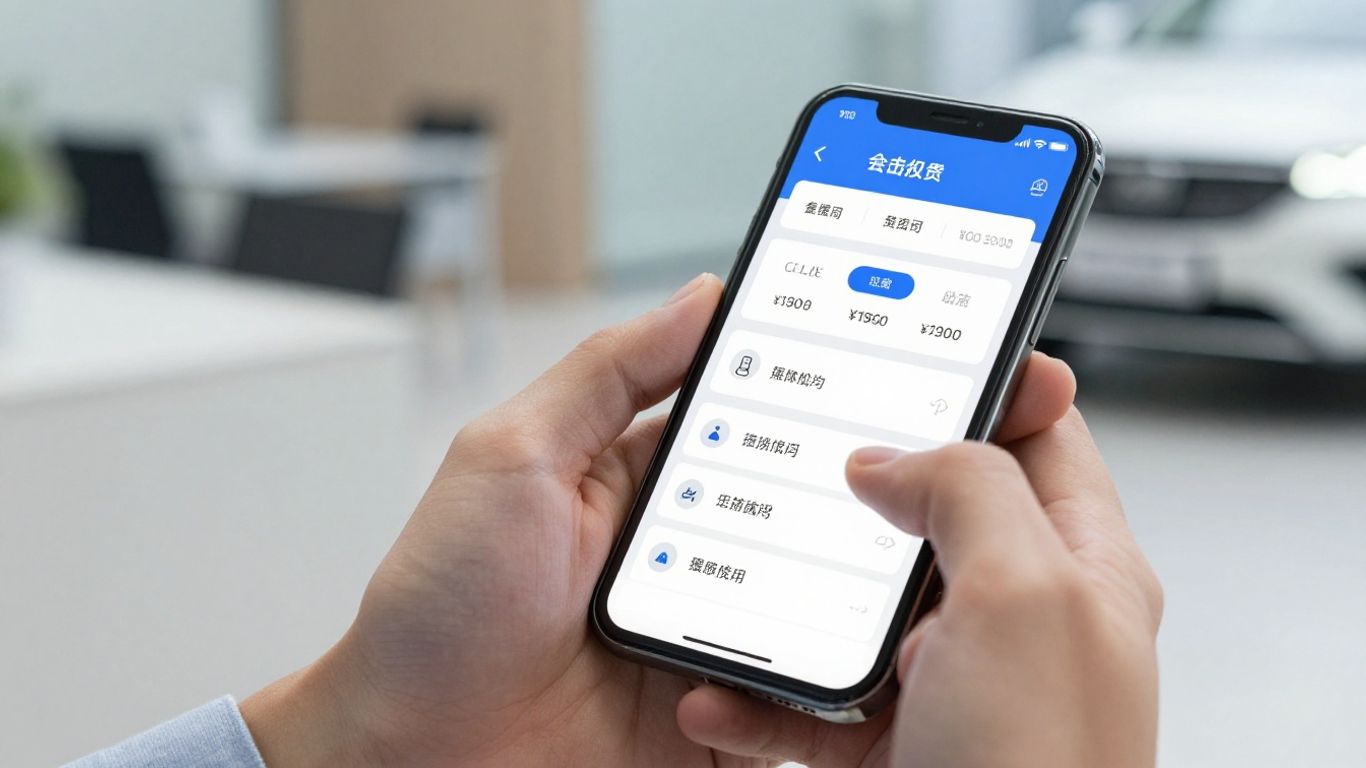 Smartphone showing car loan calculator