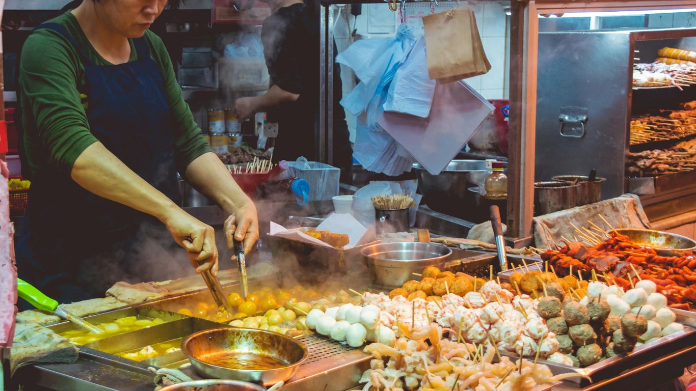 Variety of local food at a hawker centre