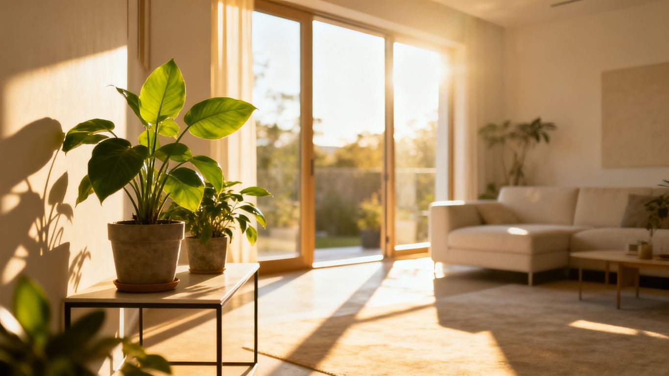 Healthy air flow in sunny room