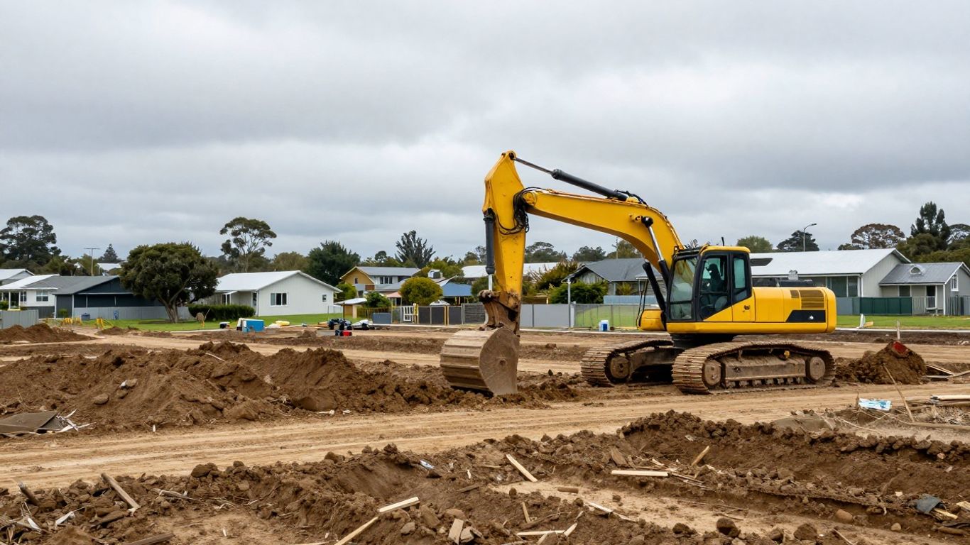 Heavy excavators preparing a residential lot in NZ