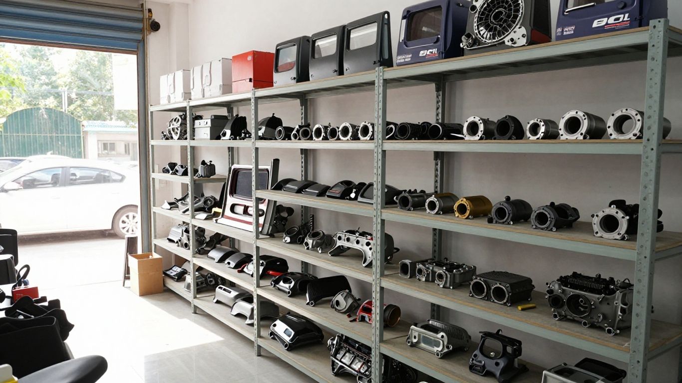Second hand Haval car parts in a workshop.