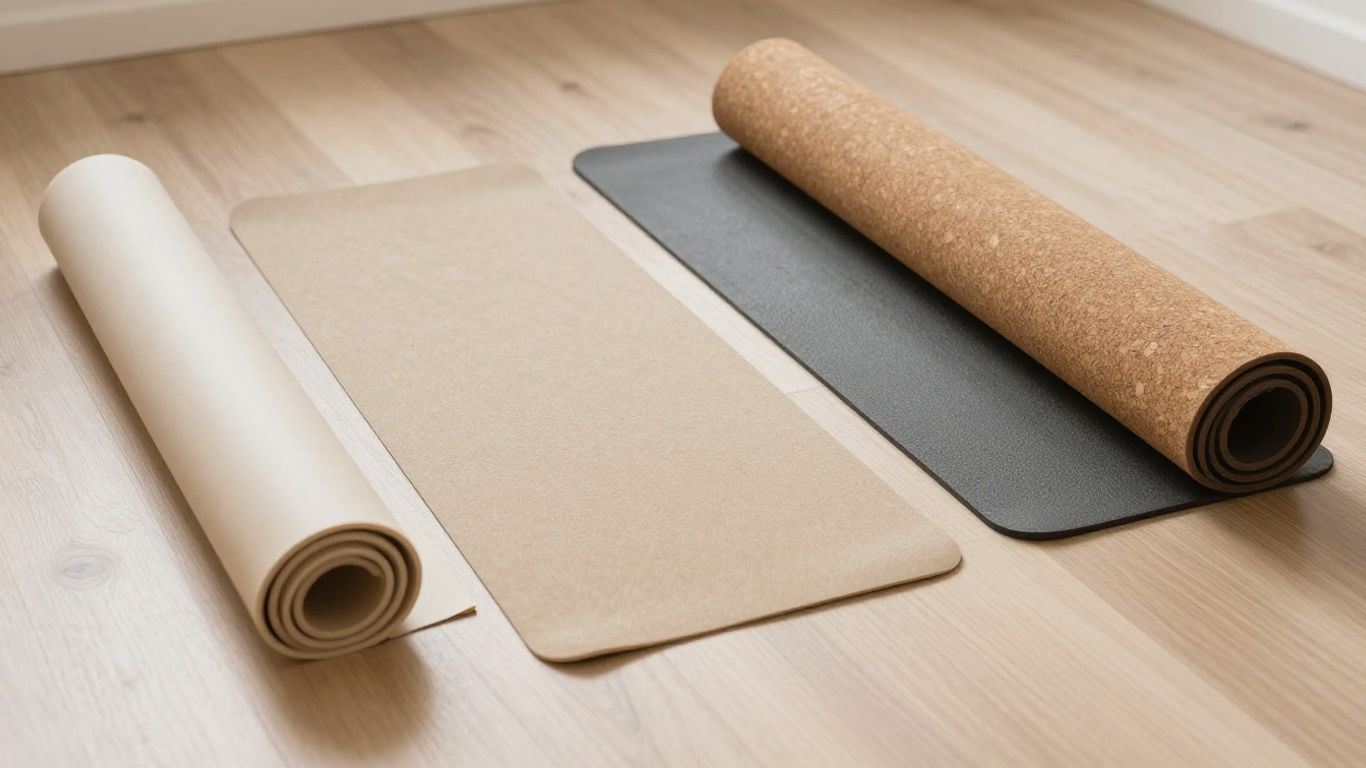 Yoga mats in varied materials and textures