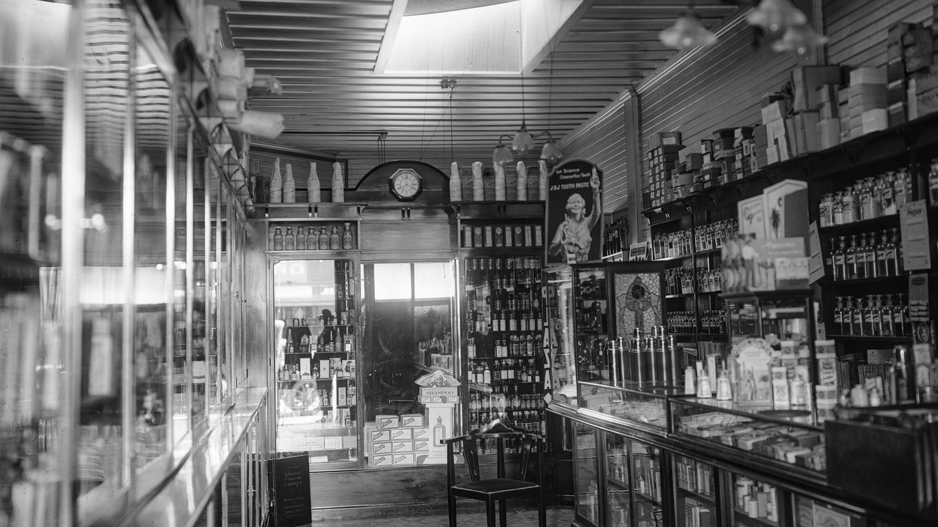 Interior of a traditional 1950s shop