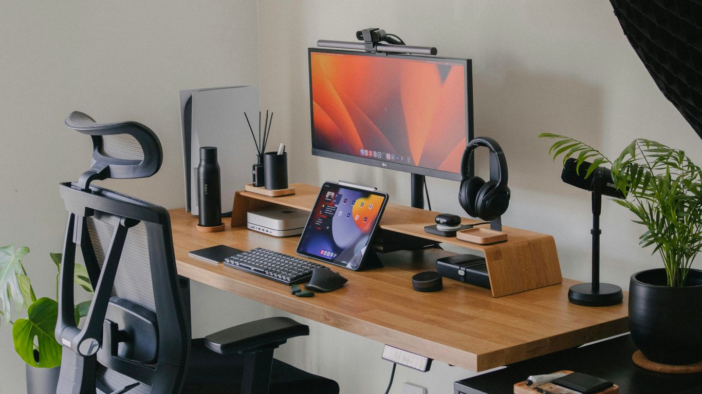 A workstation featuring digital marketing content and analytics