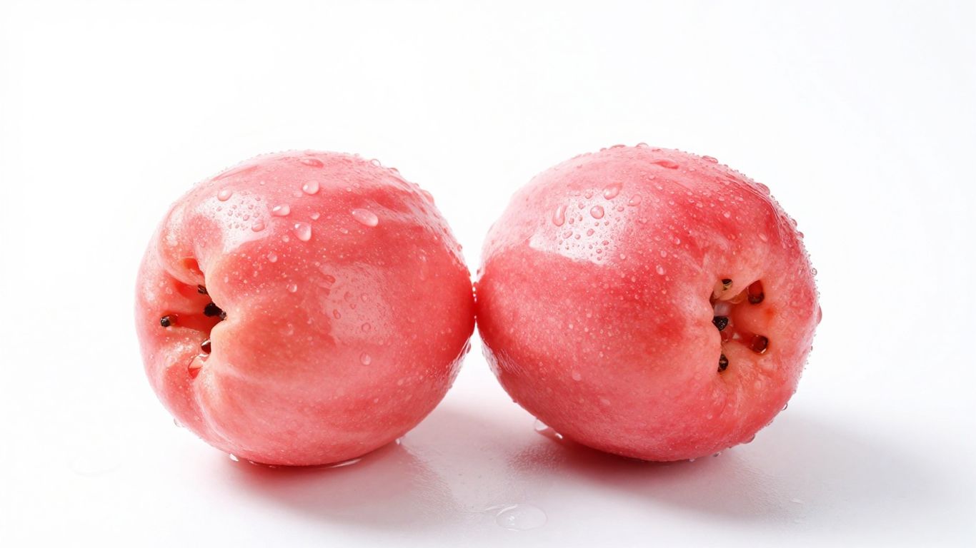 Juicy water apple on a white surface