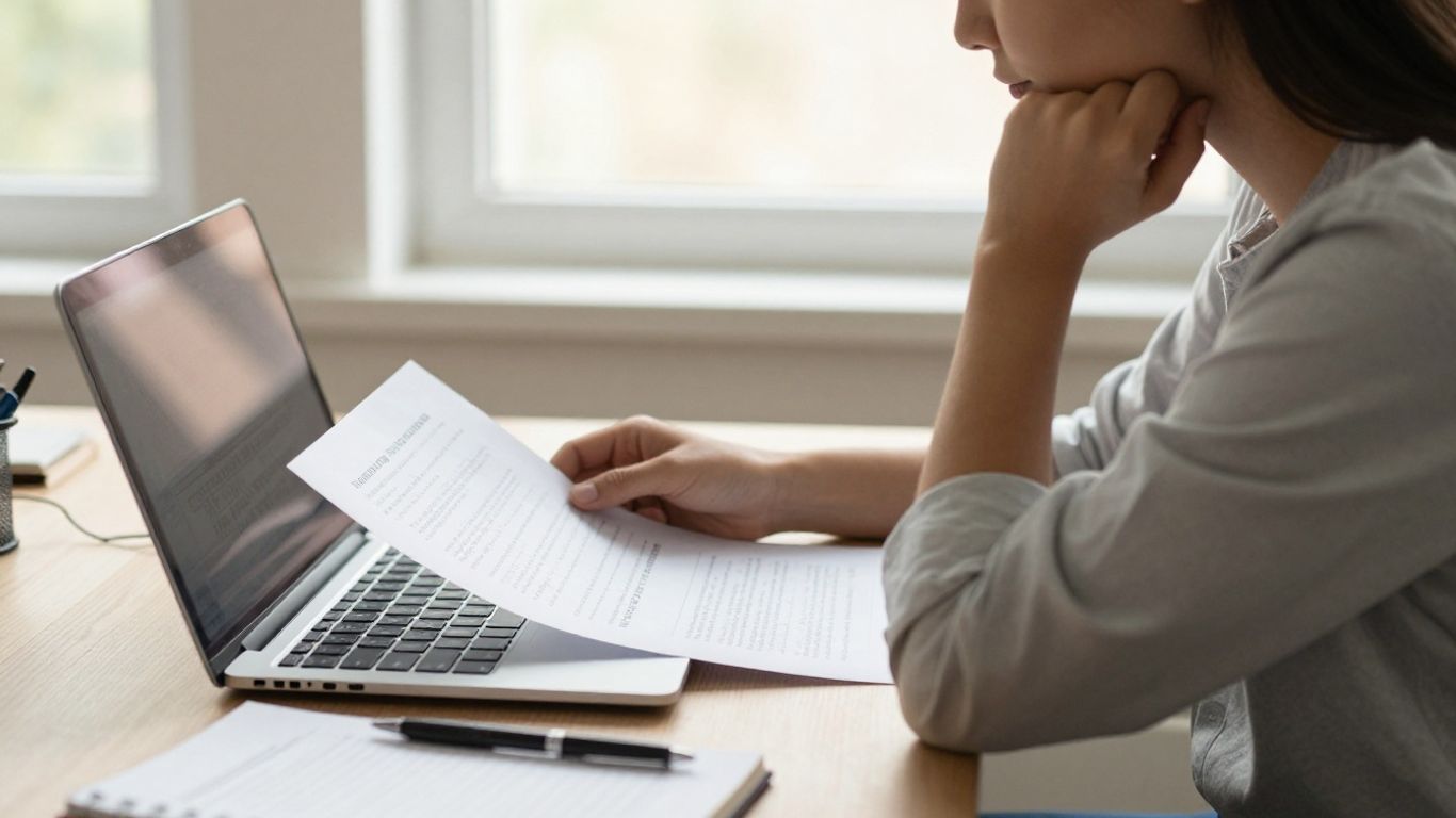 A researcher reviewing compassion survey responses