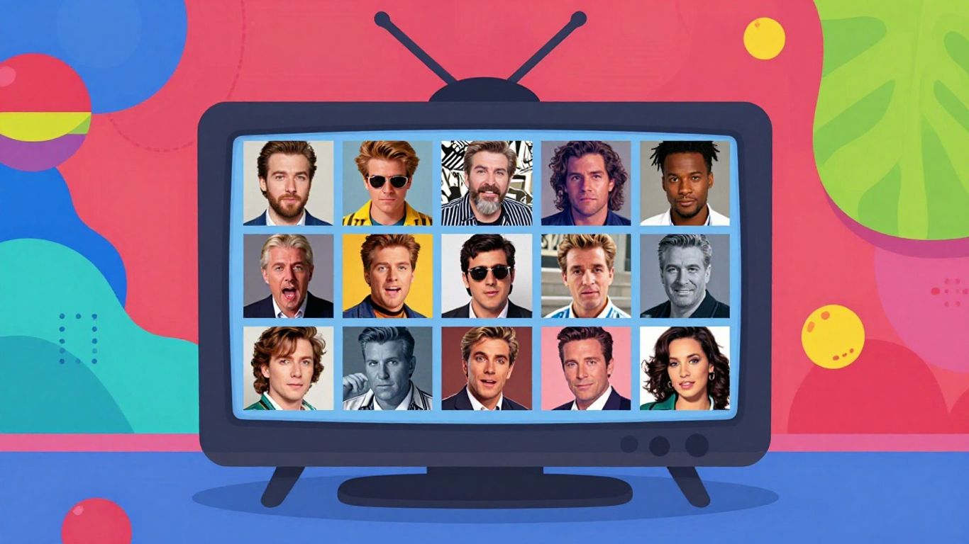 Entertainment Tonight program collage with pop culture icons.