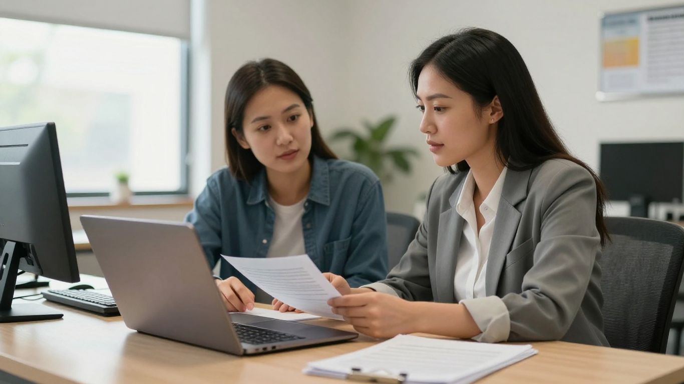 Behavioral health clinician reviewing billing details