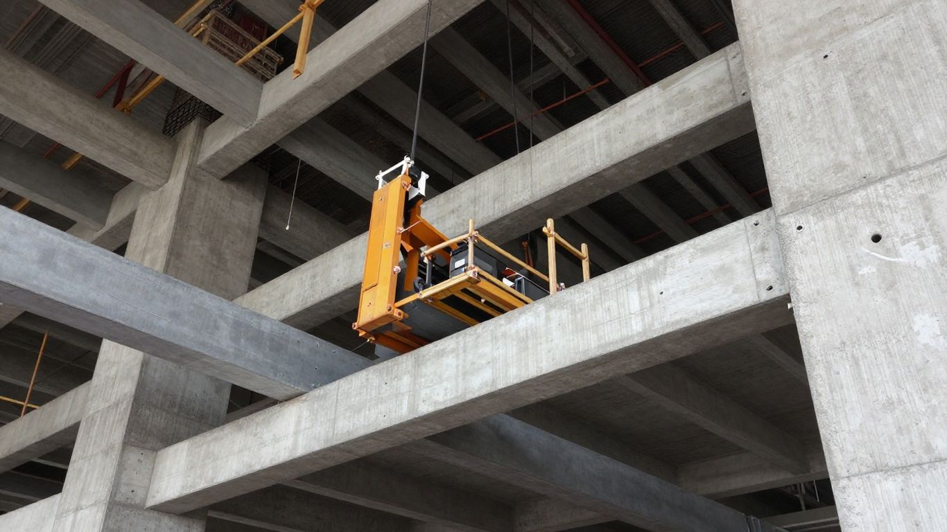 Composite columns beside reinforced concrete core
