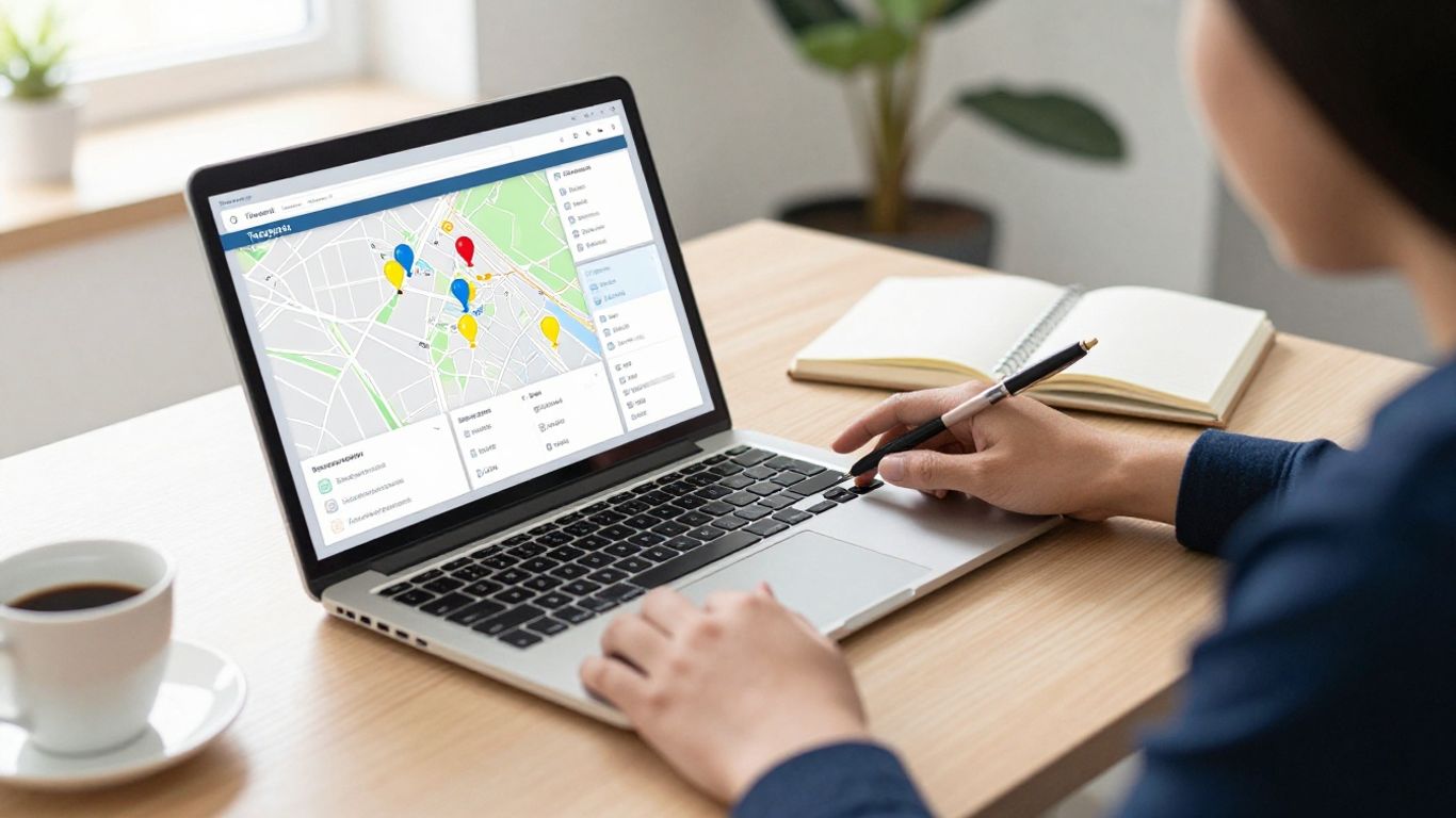 Sales professional reviewing geographic prospect data