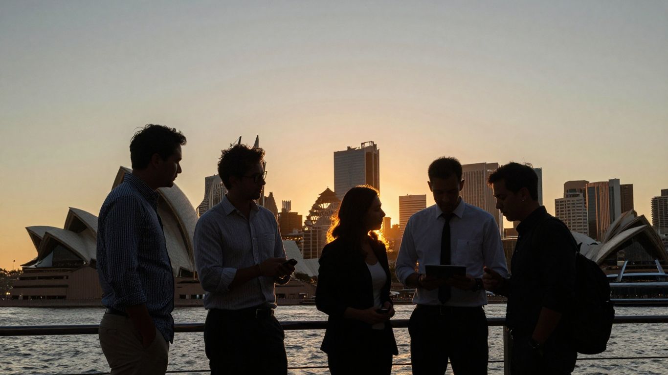 Australian venture capital firms and city skyline.