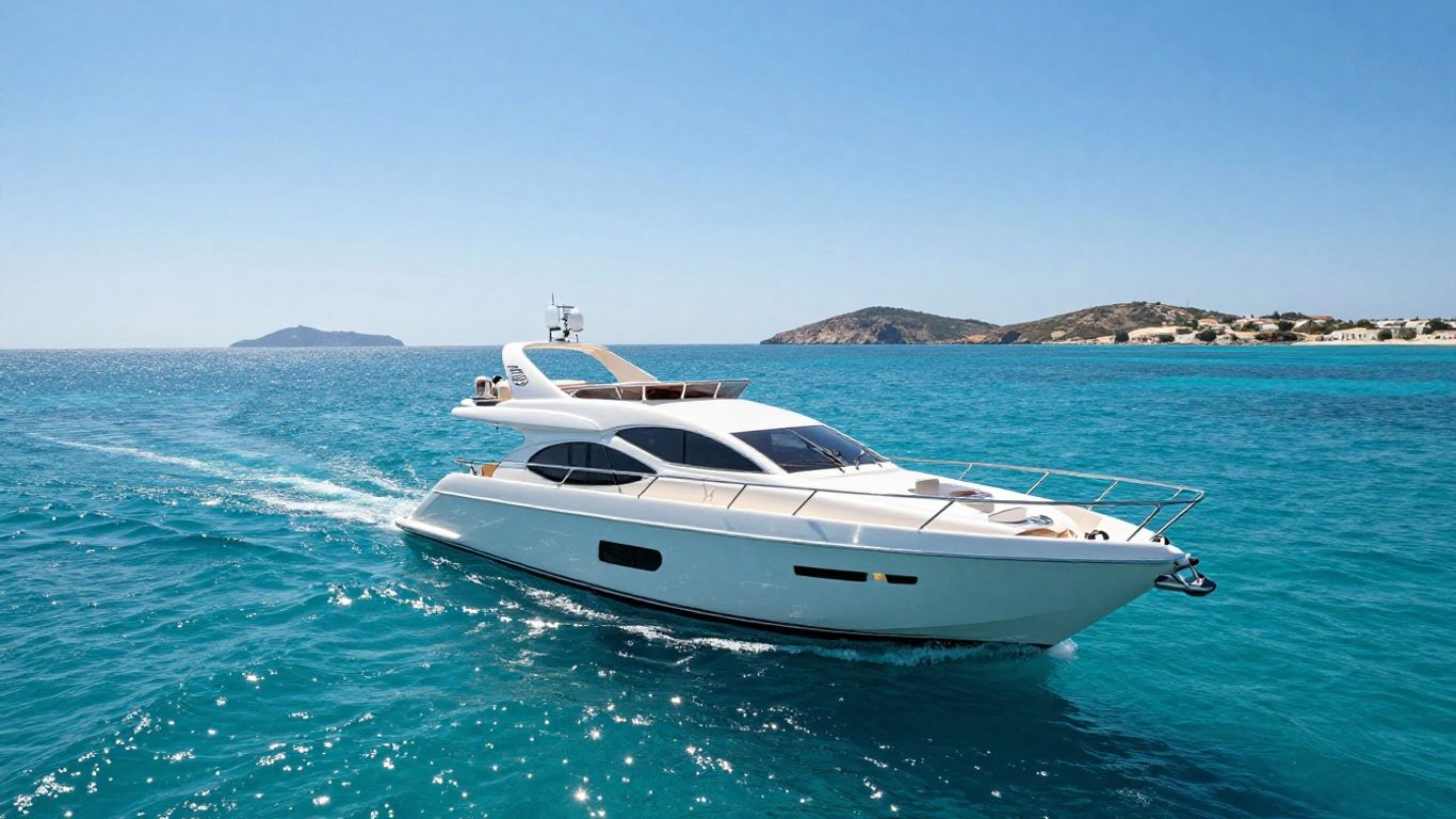 Luxury yacht sailing in the Mediterranean Sea.