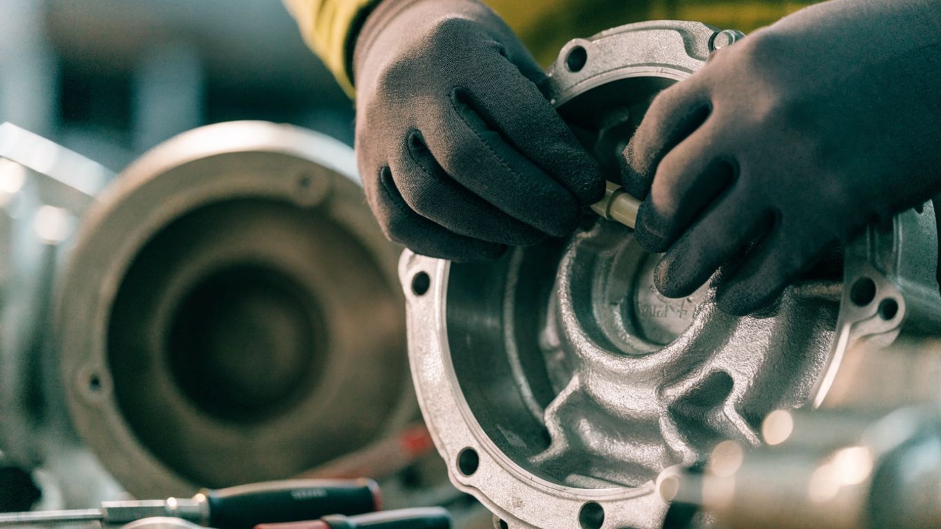 Technician checking an Audi differential identification code