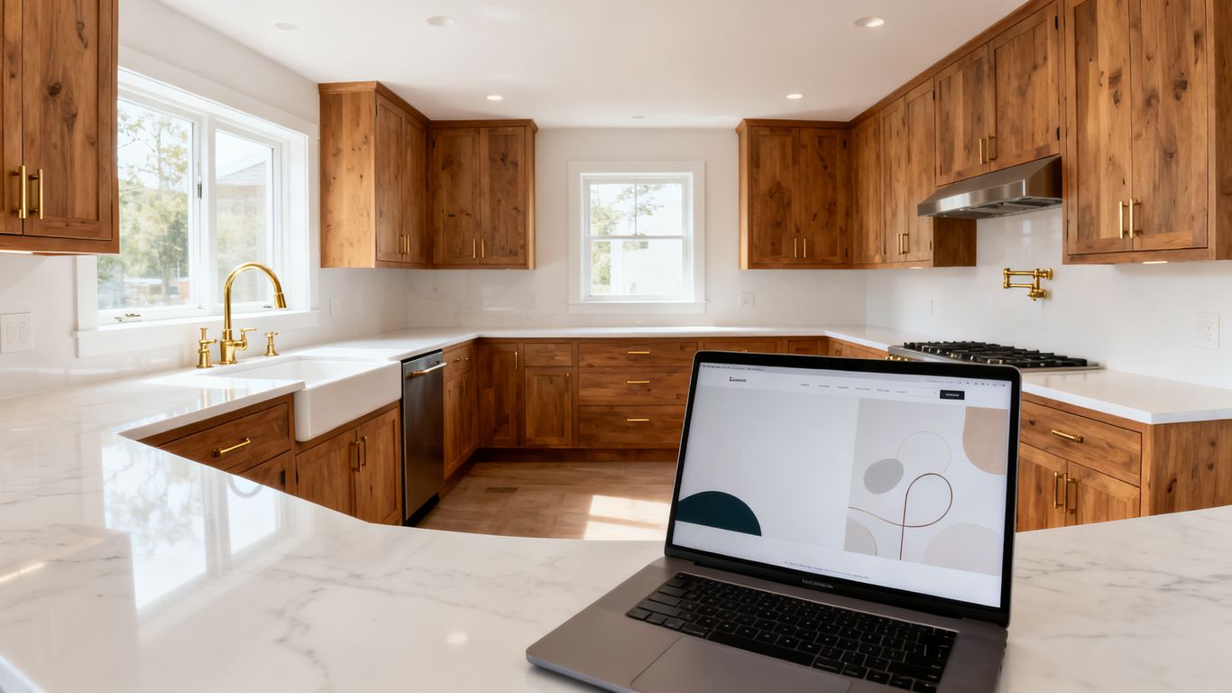Bright modern kitchen remodel landing page