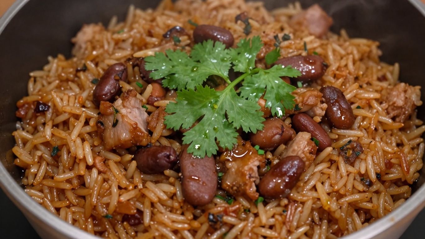 Bowl of flavorful Puerto Rican Arroz Mamposteao